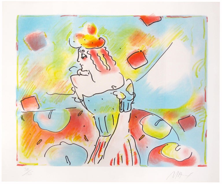 Peter Max Figurative Print - Composition Red and Green