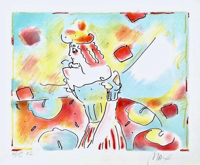 Composition Red & Green, Limited Edition Lithograph, Peter Max - SIGNED - Print by Peter Max