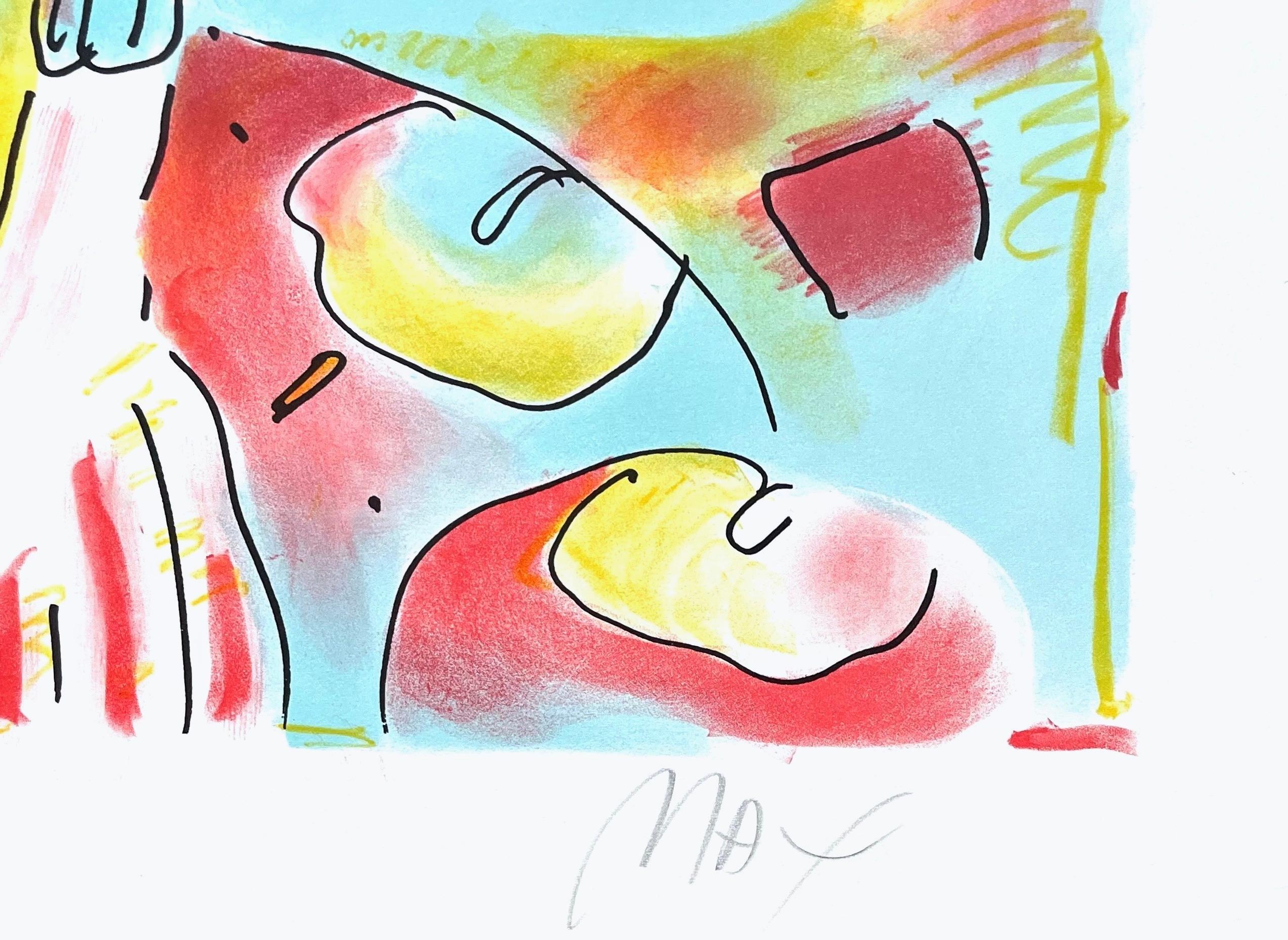 Composition Red & Green, Peter Max For Sale 1