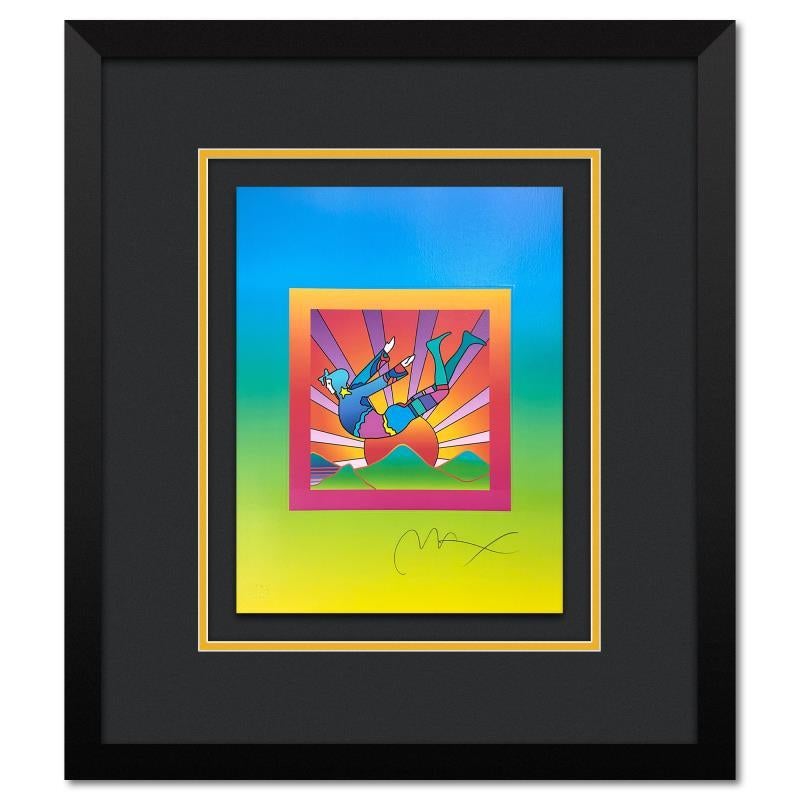 Peter Max Print – Gerahmte Lithographie „Cosmic Flyer“ in limitierter Auflage