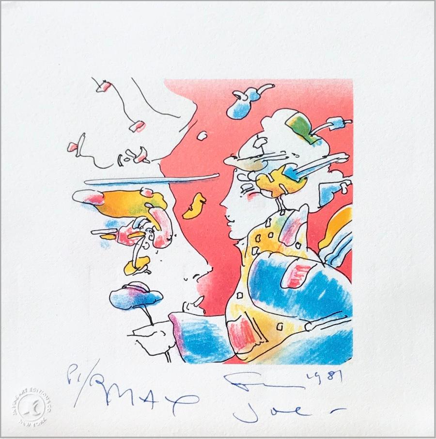 Peter Max - COSMIC HOLIDAY Hand Drawn Lithograph, Pop Art Portrait ...