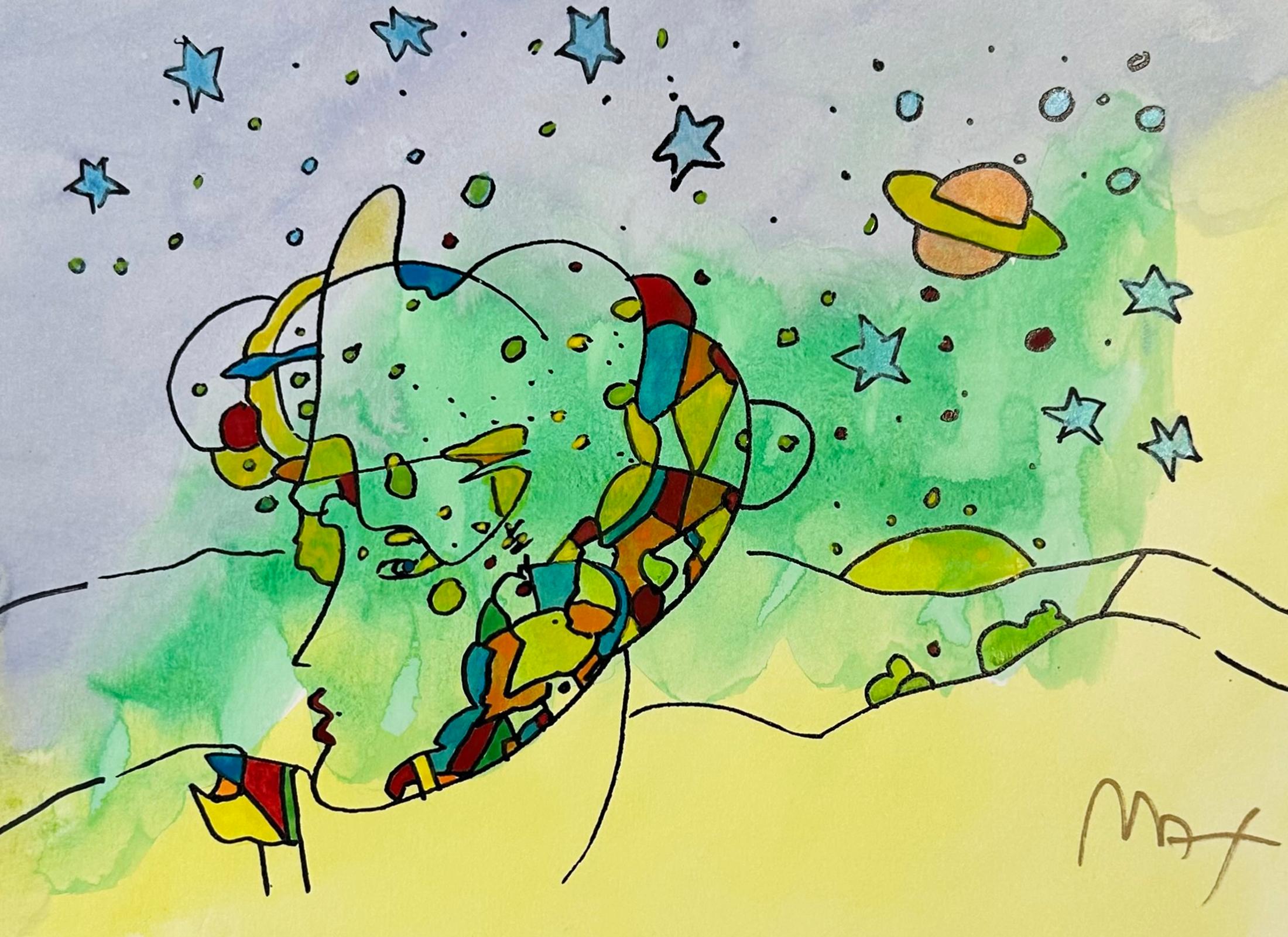 Peter Max Portrait Print - Cosmic Profile