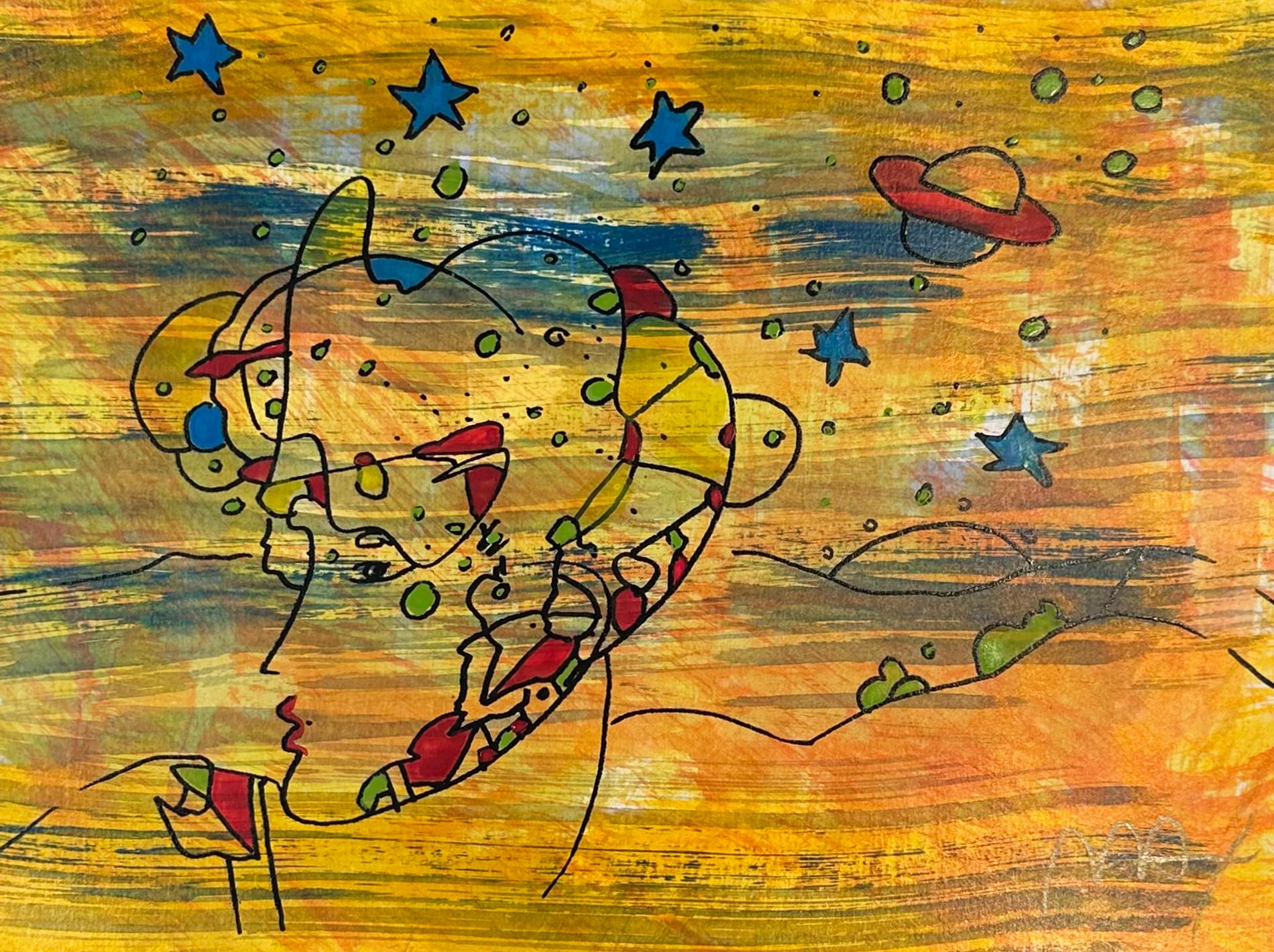 Peter Max Abstract Print - Cosmic Profile