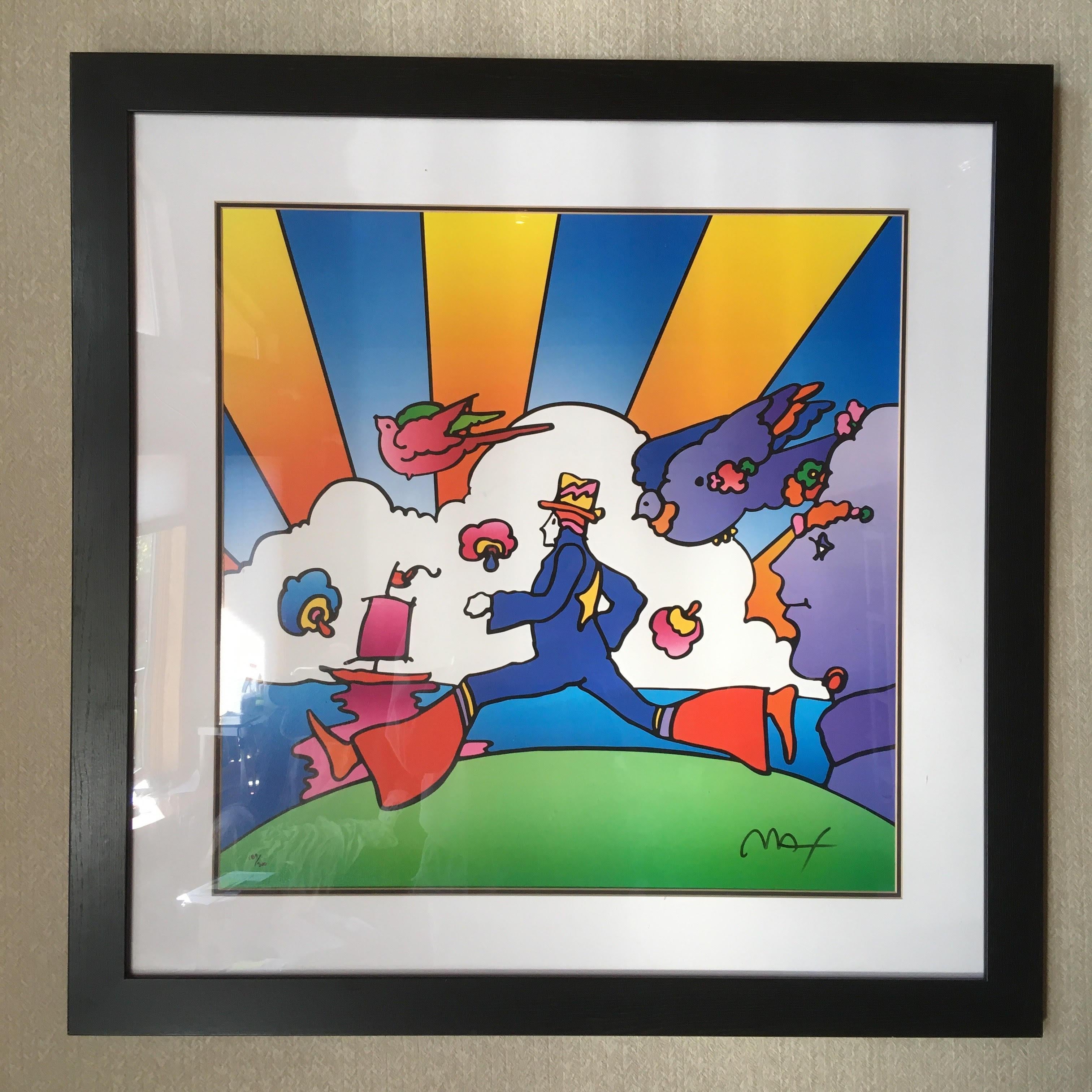 Cosmic Runner - Limited Edition Lithograph by Peter Max