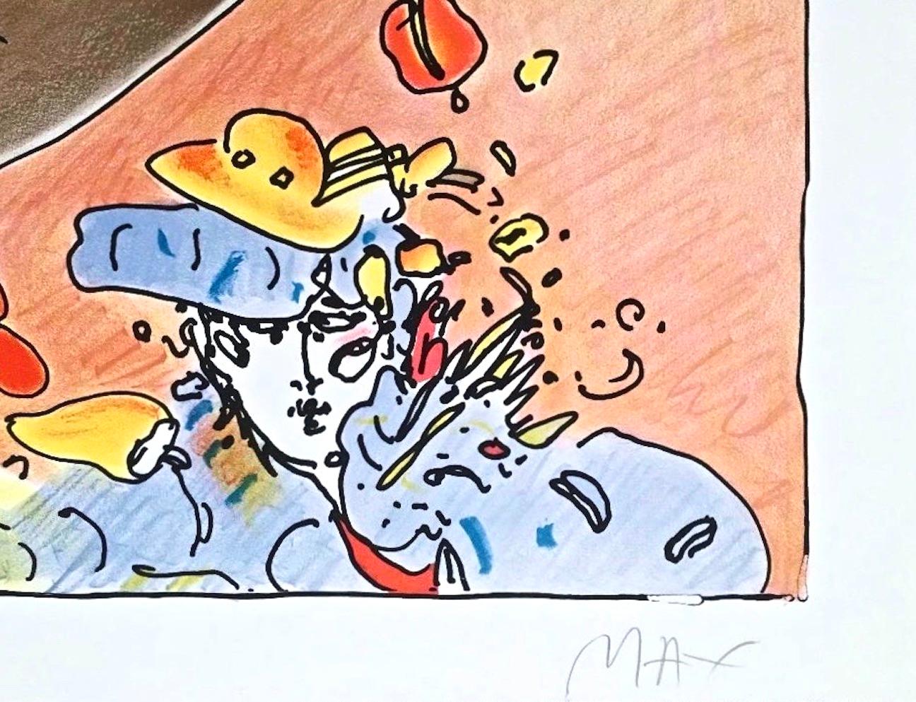 Artist: Peter Max (1937)
Title: Day Dreaming
Year: 1980
Edition: 149/165, plus proofs
Medium: Lithograph on Arches paper
Size: 21.5 x 27 inches
Condition: Excellent
Inscription: Signed and numbered by the artist.
Notes: Published by Via Max.

PETER