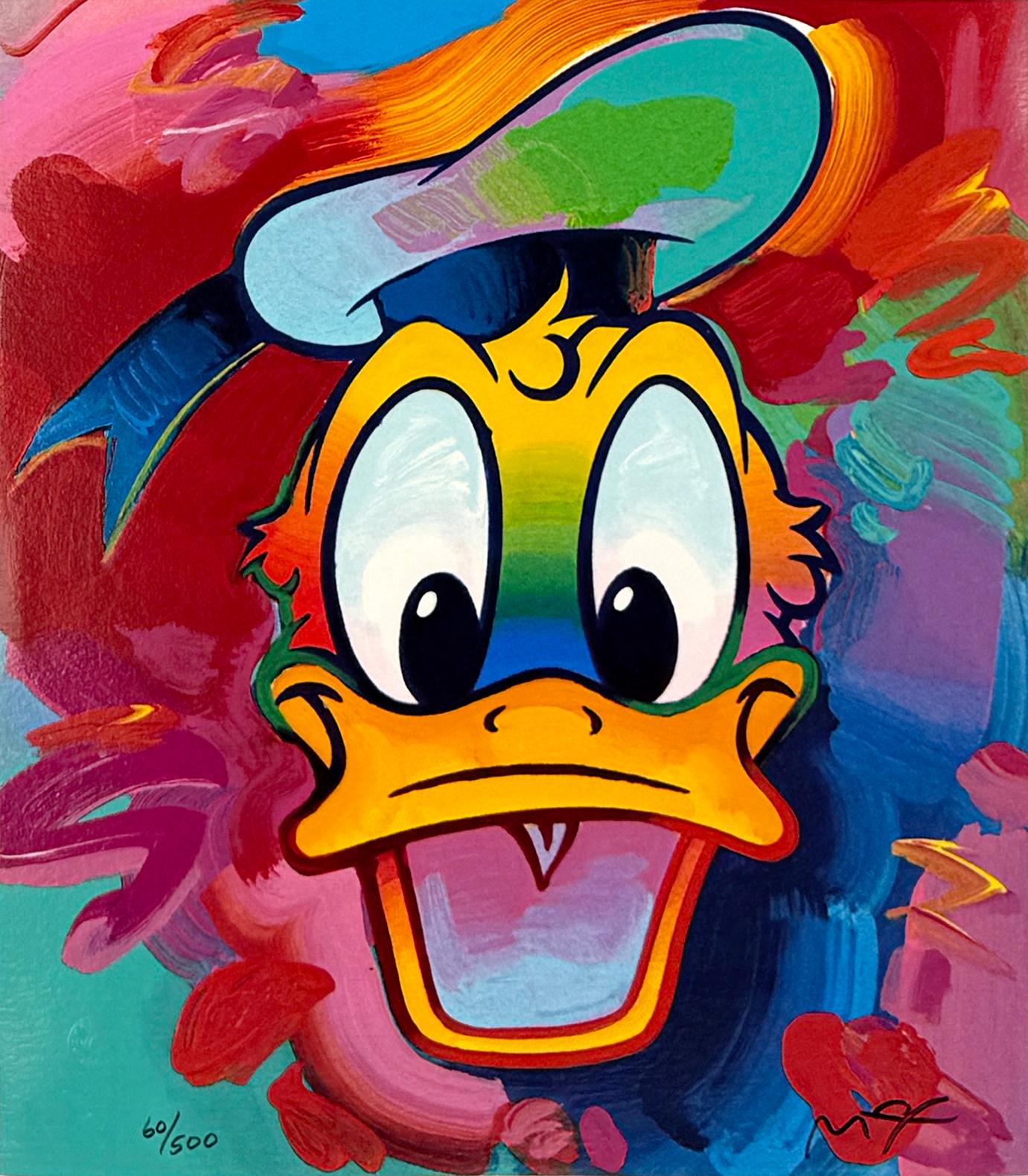 Disney: Donald Duck (individuell gerahmte, handsignierte Serigraphie) – Print von Peter Max