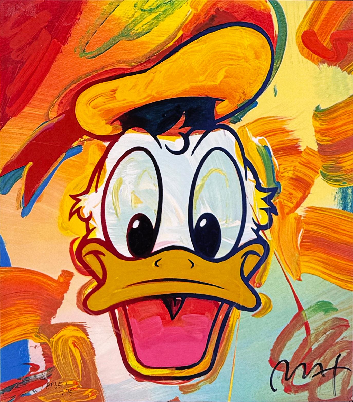 Disney : Donald Duck (sérigraphie encadrée et signée à la main) - Print de Peter Max