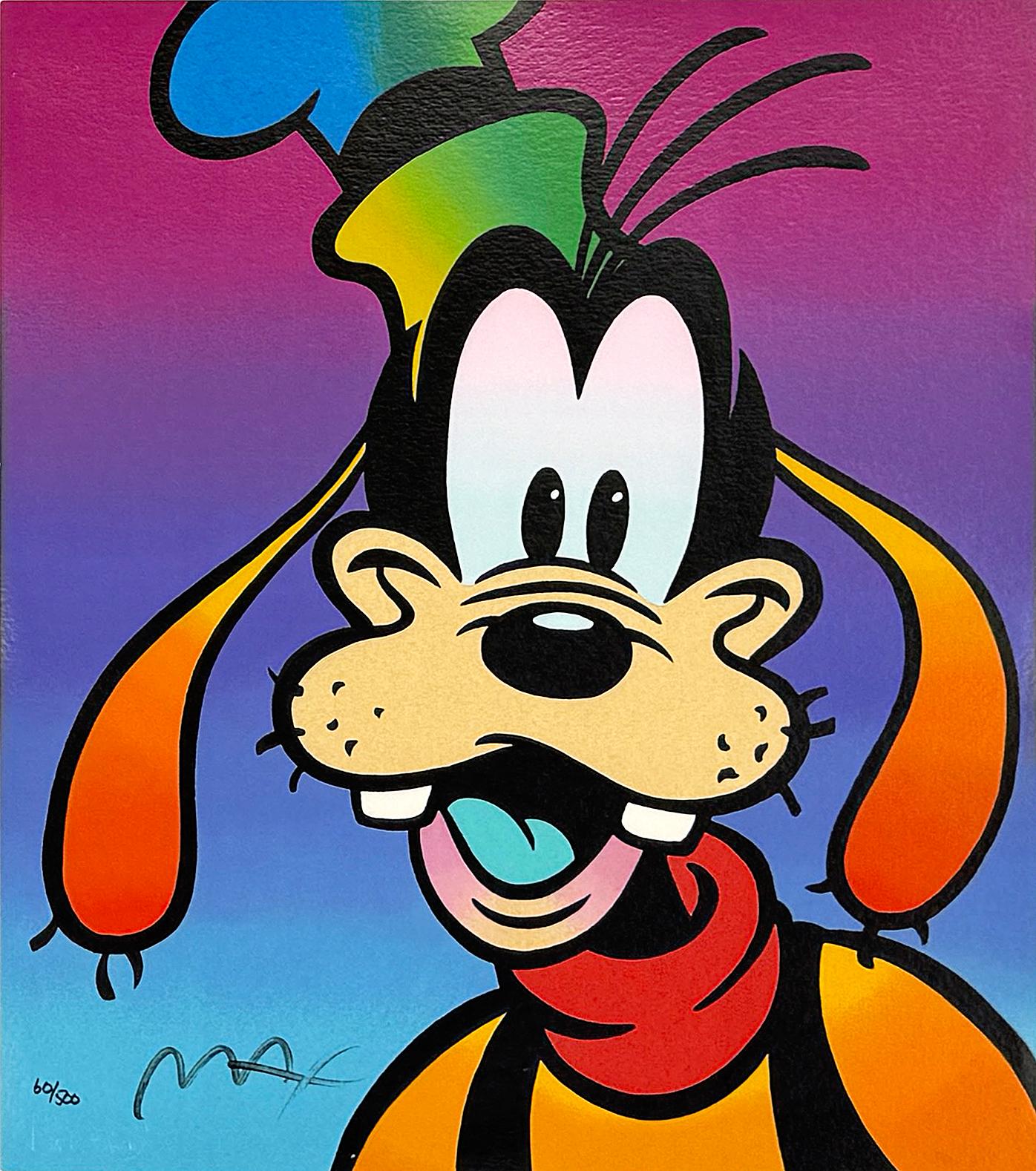 Disney: Goofy (individuell gerahmte, handsignierte Serigraphie) – Print von Peter Max
