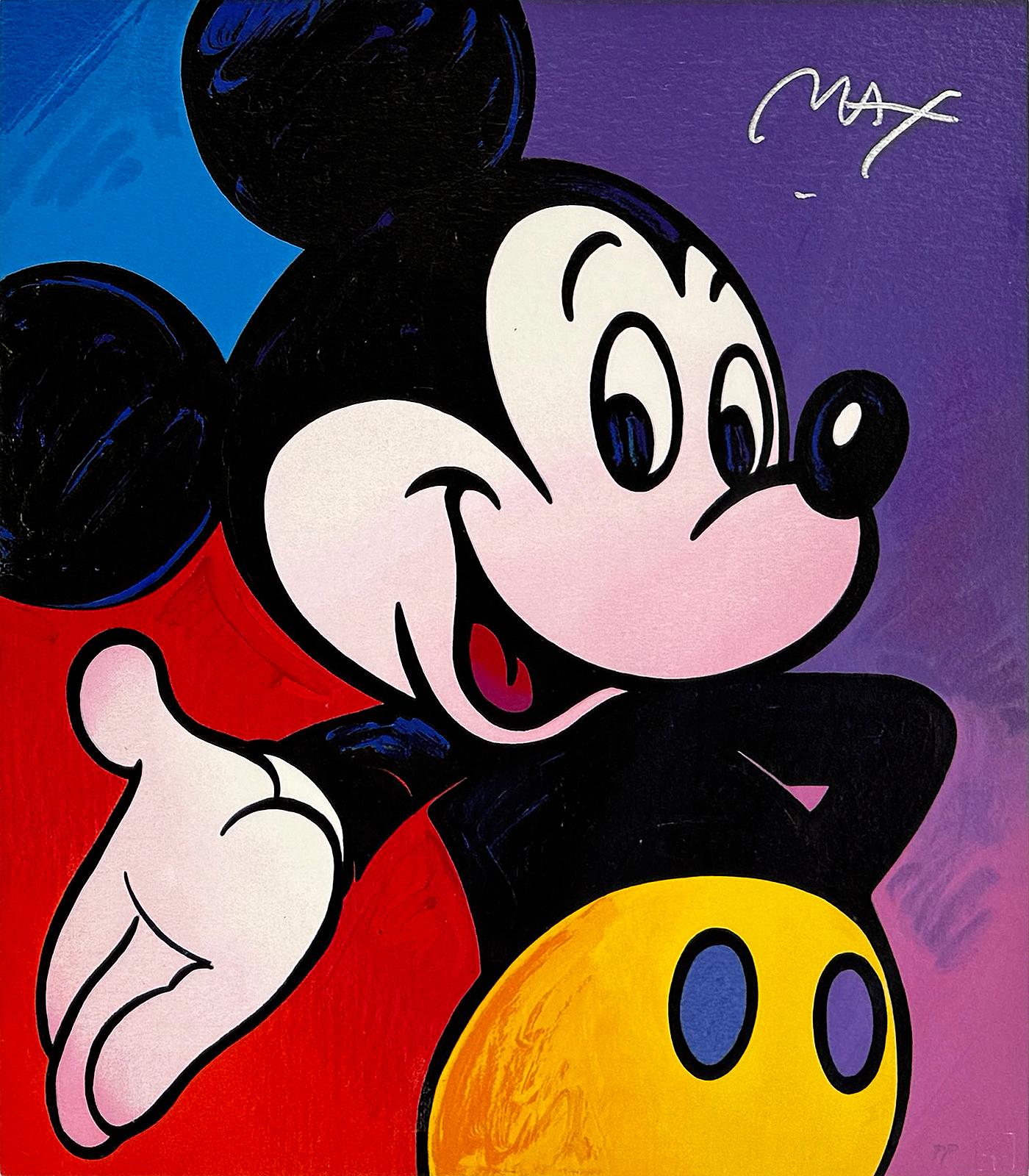 Disney: Mickey Mouse Suite (handsignierter Satz von 4 Serigraphien) (Schwarz), Figurative Print, von Peter Max
