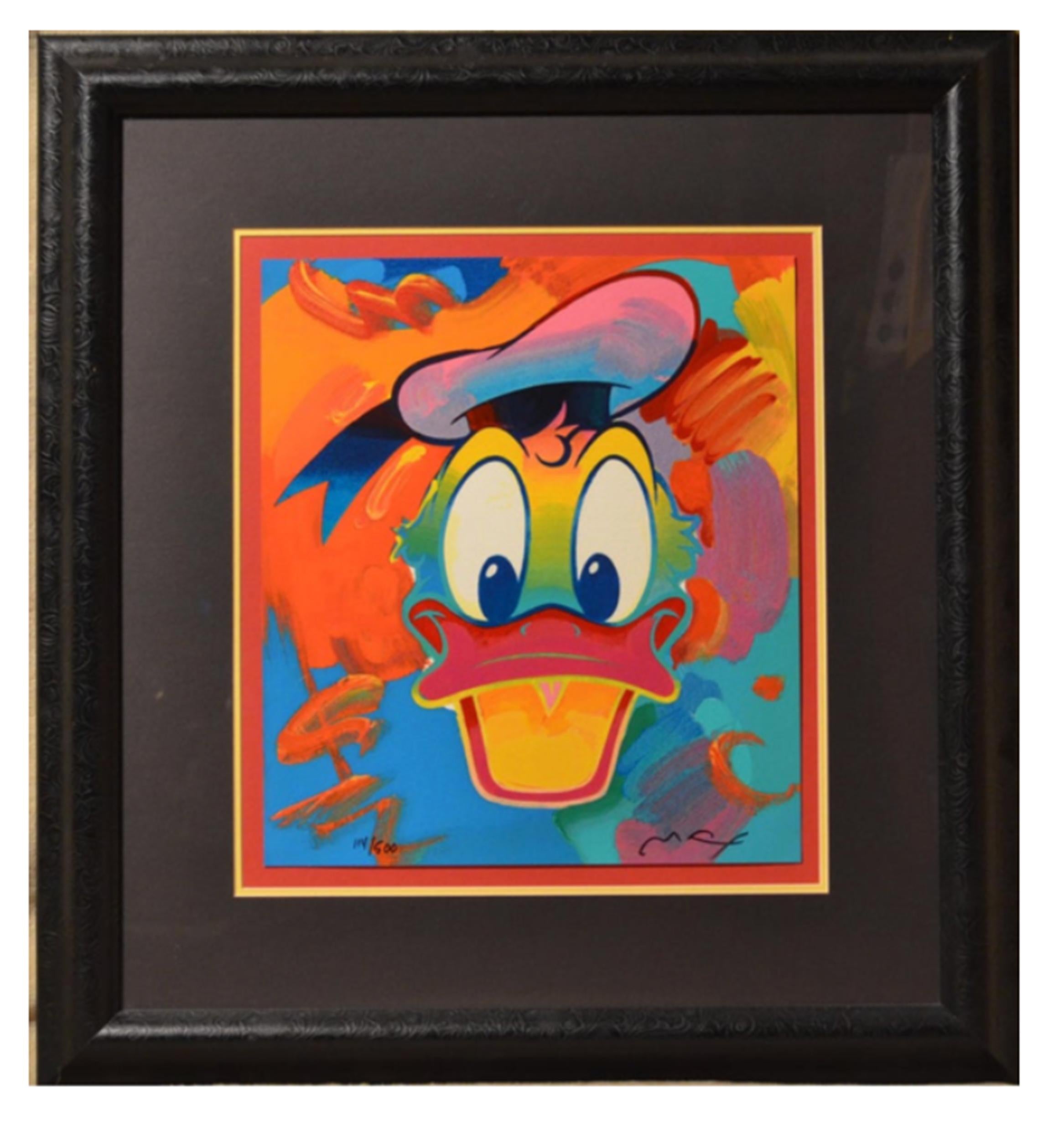 A series of four Pop Art screenprints of the famed Disney character, Donald Duck, by Psychedelic artist Peter Max. Each piece is nicely framed and signed by the artist.

Donald Duck
Peter Max, German/American (1937)
Date: 1996
Four Screenprints,