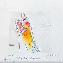 DRESSED UP Hand Drawn Lithograph, Abstract Fashion Drawing, Pop Art