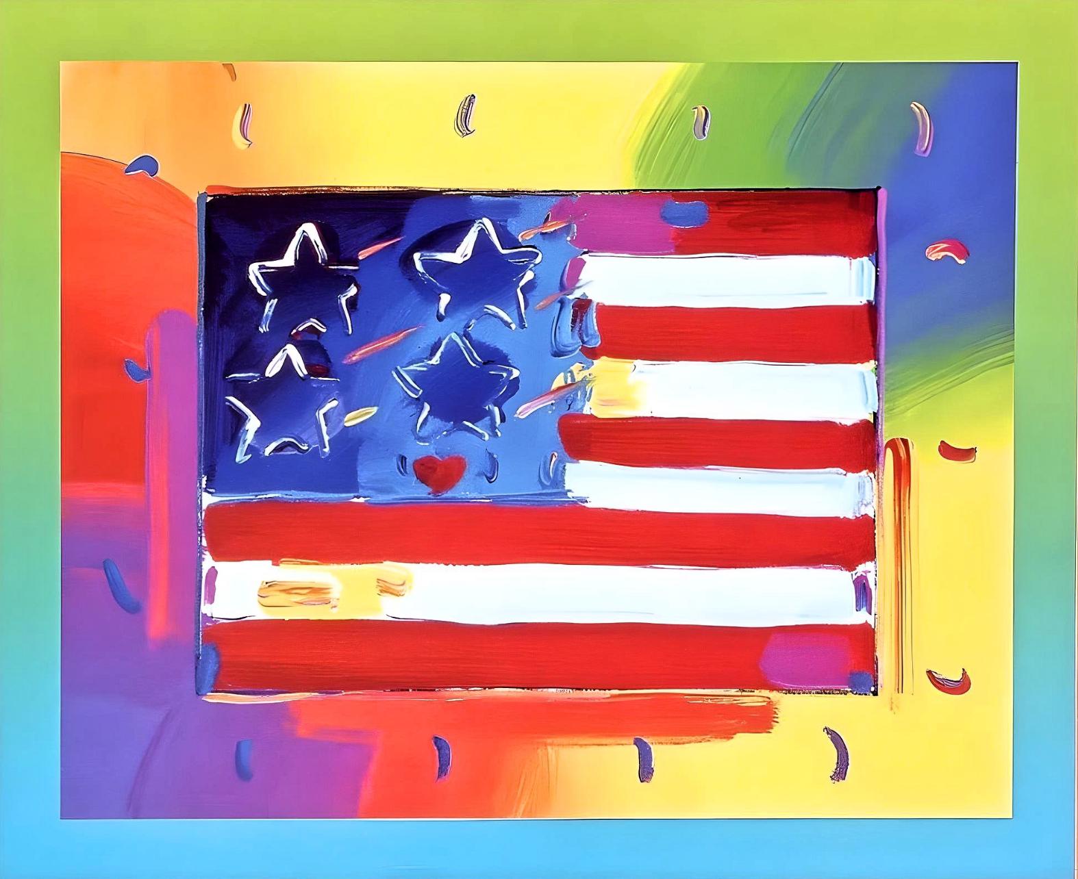 Flag on Blends, Peter Max For Sale 1