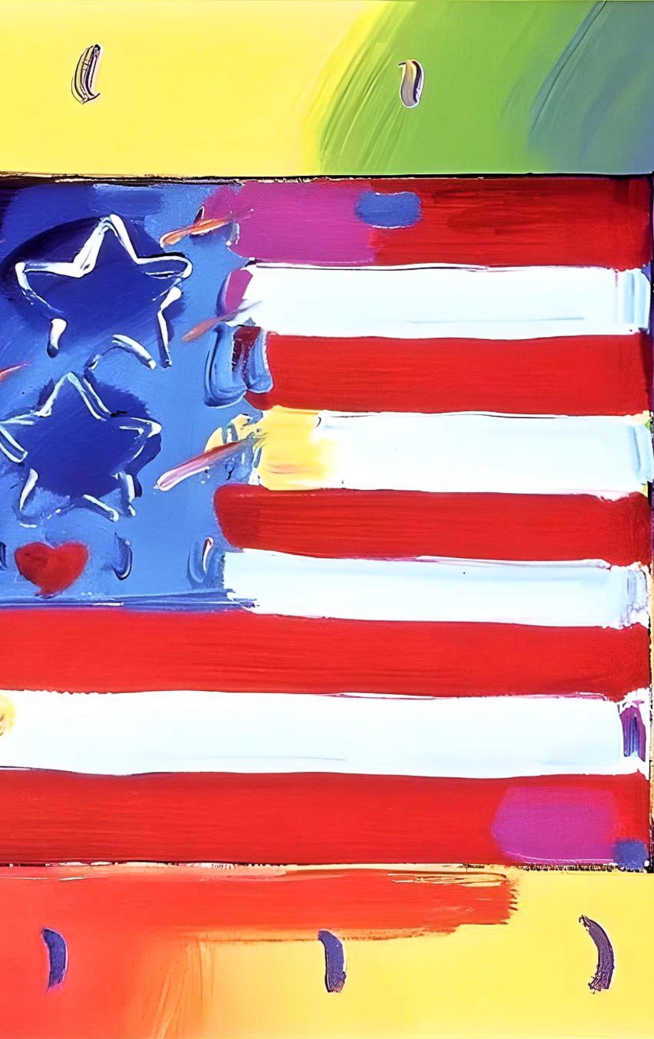Flag on Blends, Peter Max For Sale 3