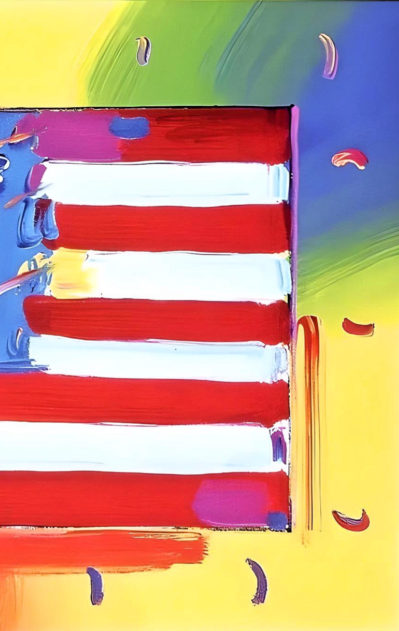 Flag on Blends, Peter Max For Sale 4
