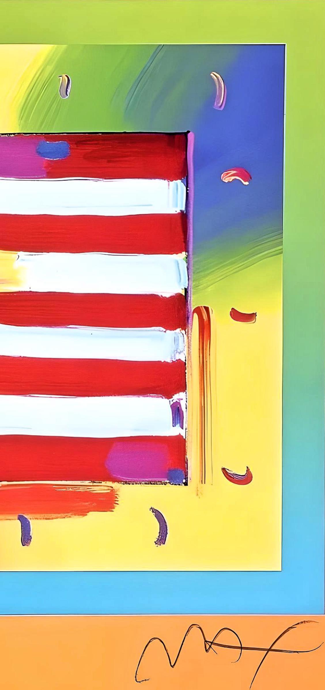 Flag on Blends, Peter Max For Sale 6