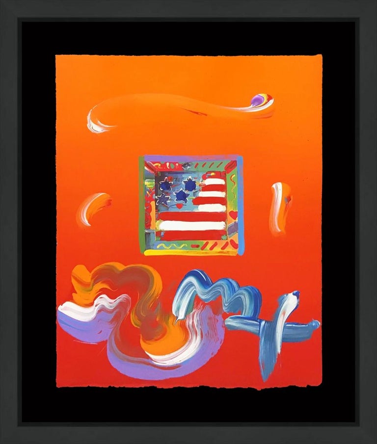 FLAG (OVERPAINT) - Mixed Media Art by Peter Max