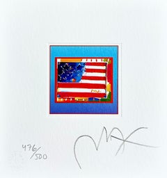 Flag with Heart on Blue, Peter Max
