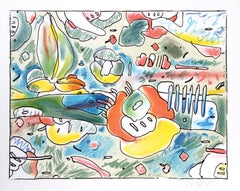 Flower Abstract, Psychedelic Art Lithograph by Peter Max