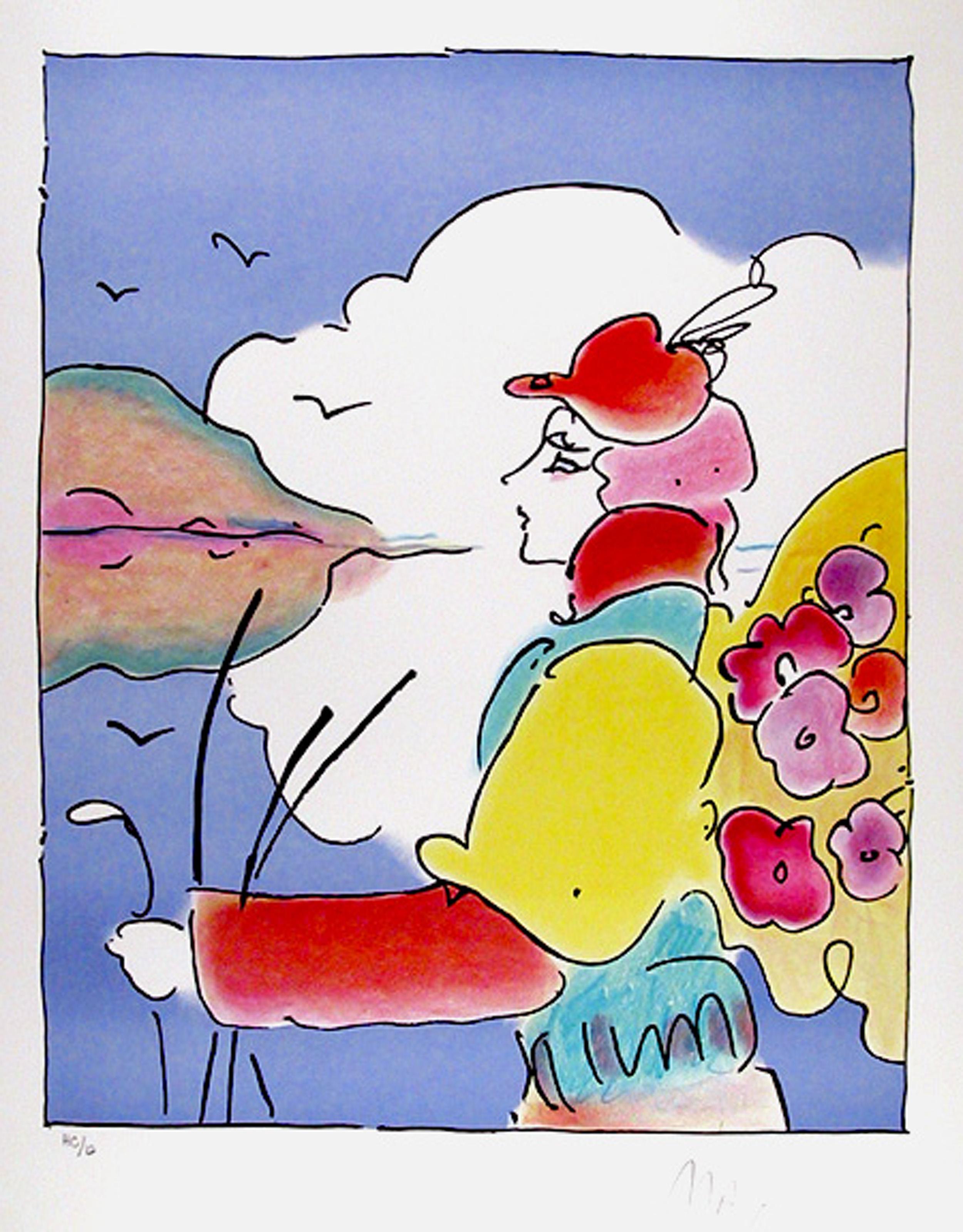 Flower Angel, Psychedelic Art Lithograph by Peter Max