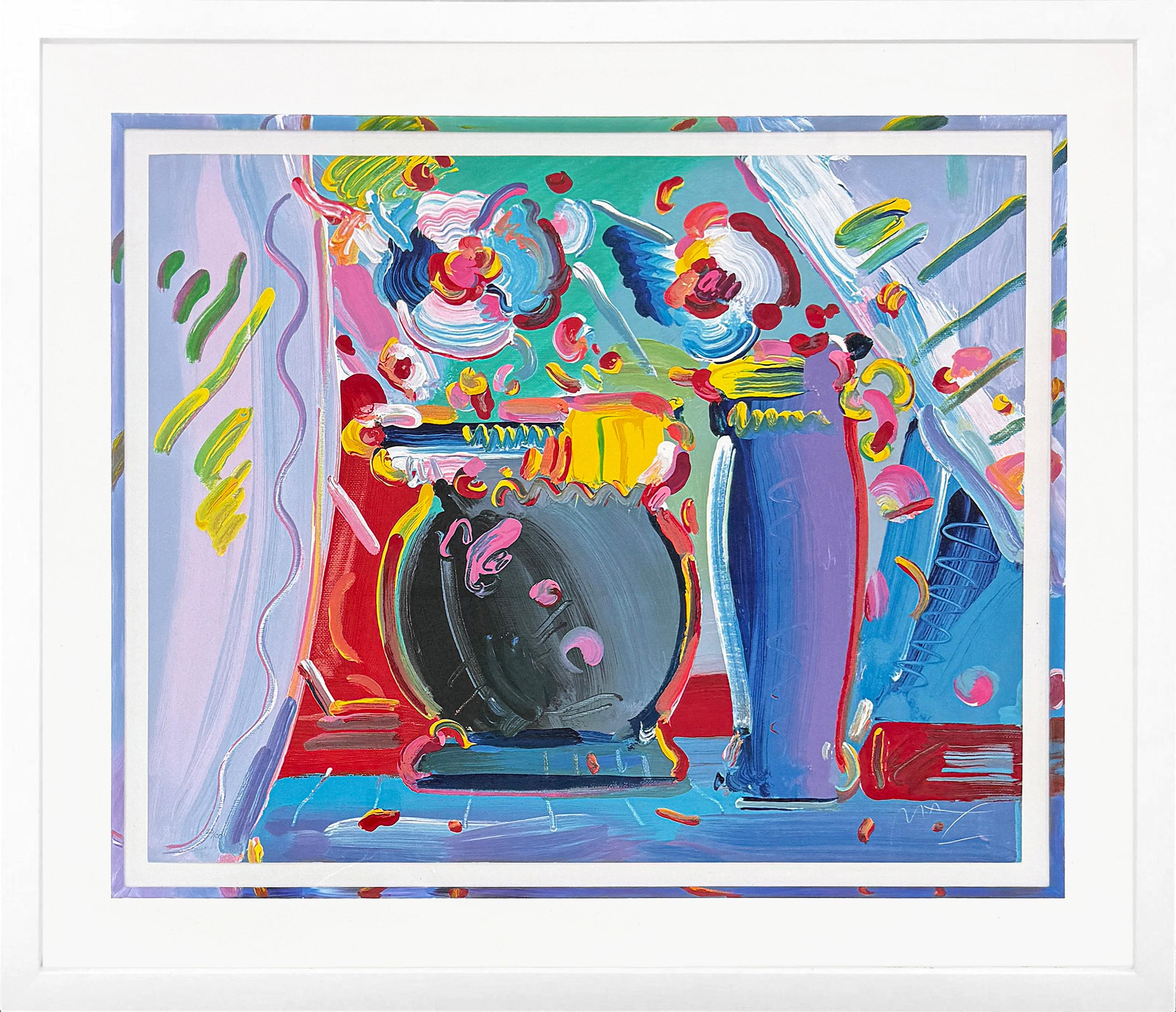 Flower Blossom III, Large Hand Signed Serigraph, Custom Framed 45 x 52 in.