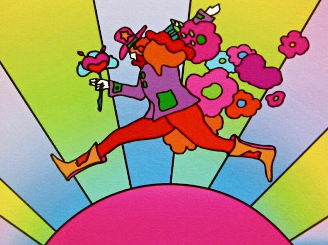Flower Jumper Over Sunrise II, Limited Edition Lithograph Peter Max SIGNED