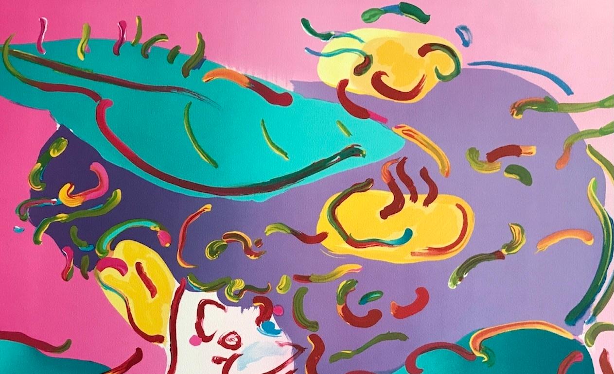 ESPECTRO FLORAL II es una litografía original dibujada a mano por el artista pop estadounidense Peter Max, impresa en una edición de 150 ejemplares, utilizando técnicas tradicionales de litografía a mano sobre papel de archivo. ESPECTRO FLORAL II es
