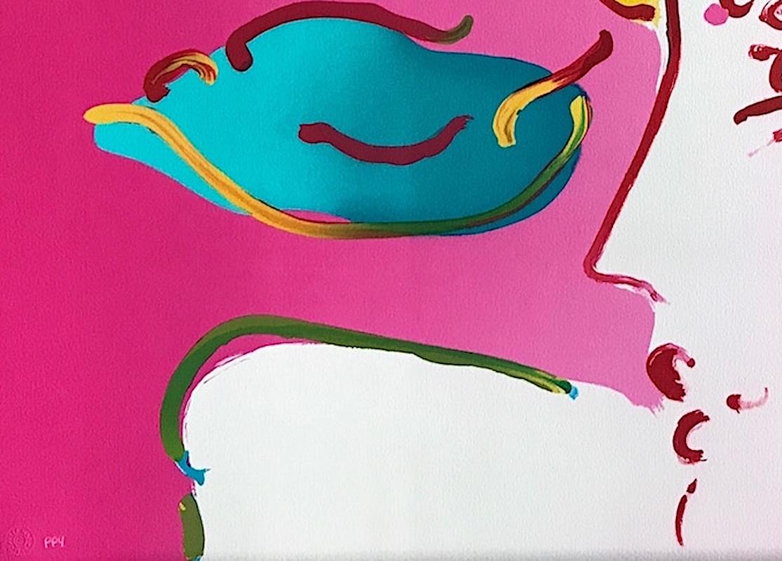 ESPECTRO FLORAL II Litografía firmada, Retrato femenino contemporáneo, rosa, verde en venta 1
