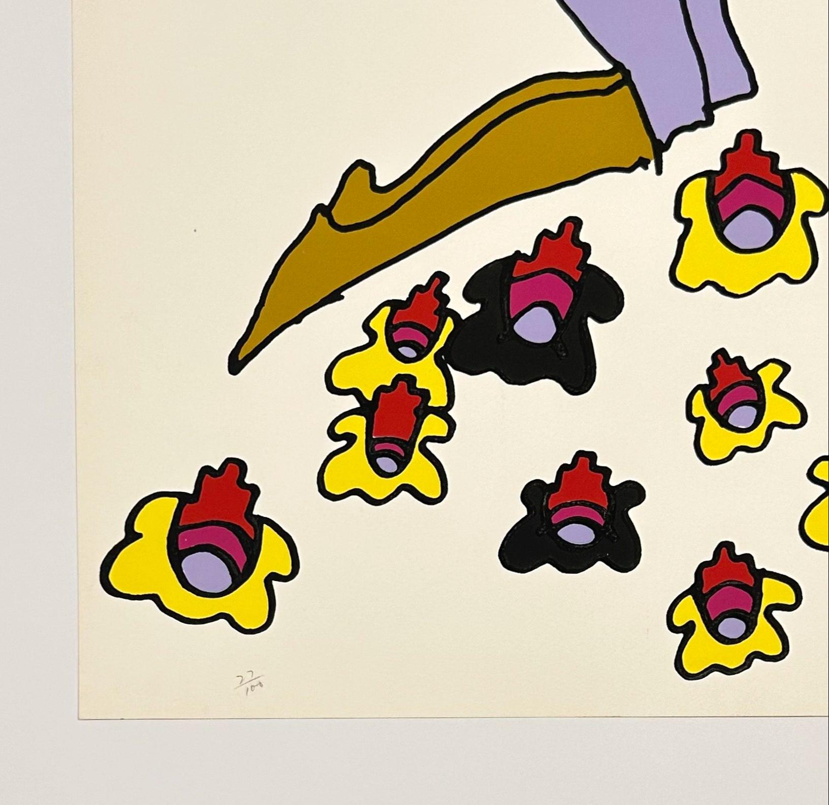 Ángel en flor - Still-Life Print Beige de Peter Max