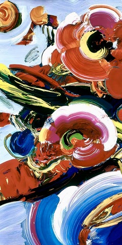 Fleurs en vase bleu III, Peter Max