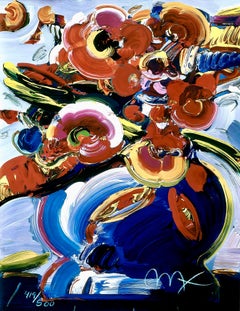Fleurs en vase bleu III, Peter Max