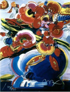 Flowers In Blue Vase III, Peter Max - SIGNED