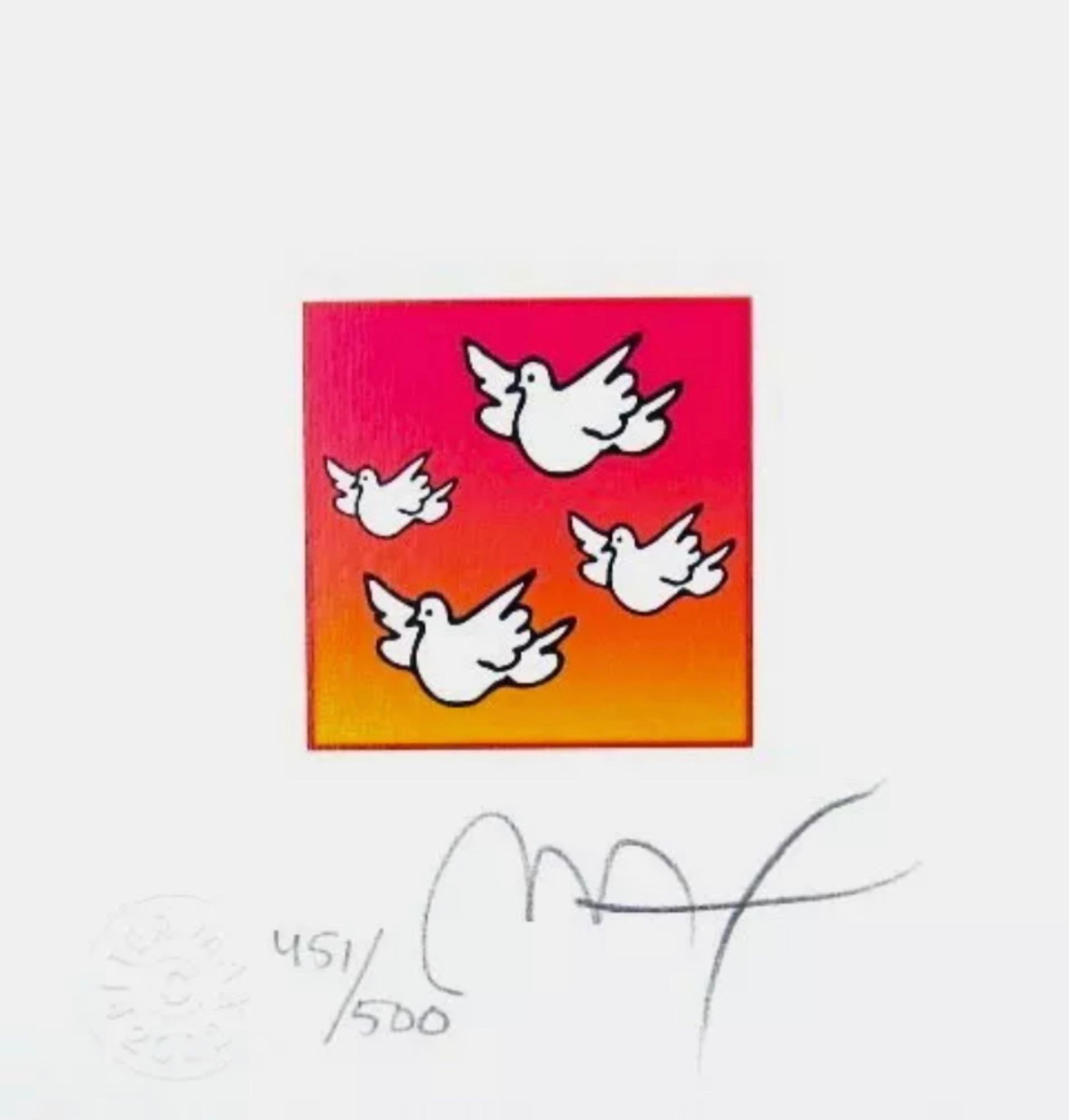 Peter Max Landscape Print - Flying Doves
