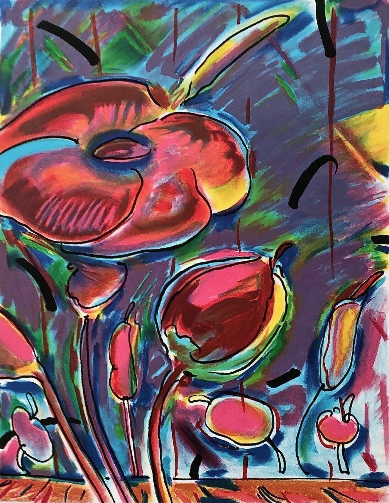 Garden Flowers, 1979 Limited Edition Lithograph, Peter Max 1