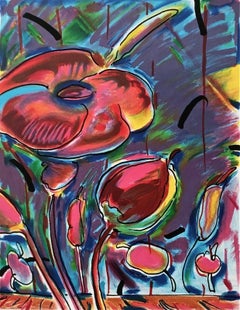 Garden Flowers, 1979 Limited Edition Lithograph, Peter Max