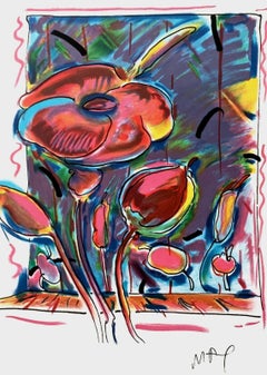 Gartenblumen:: 1979 Limitierte Auflage:: Lithographie:: Peter Max