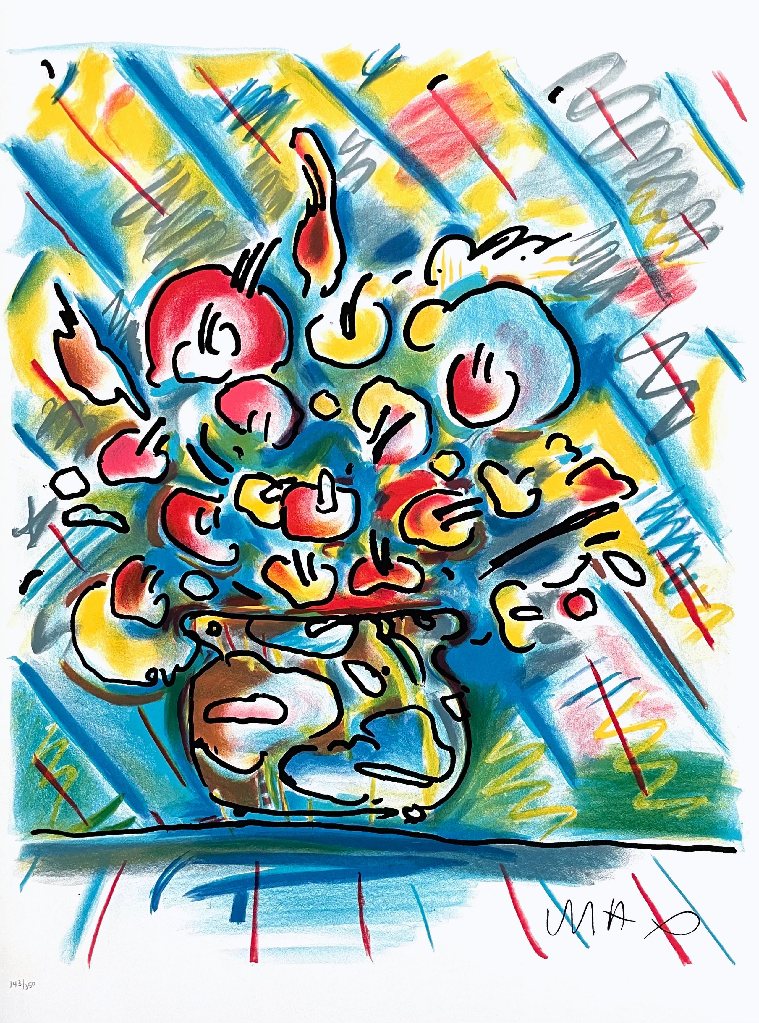 Garden Flowers & Vase of Flowers (Suite of Two Artworks), Peter Max For Sale 1