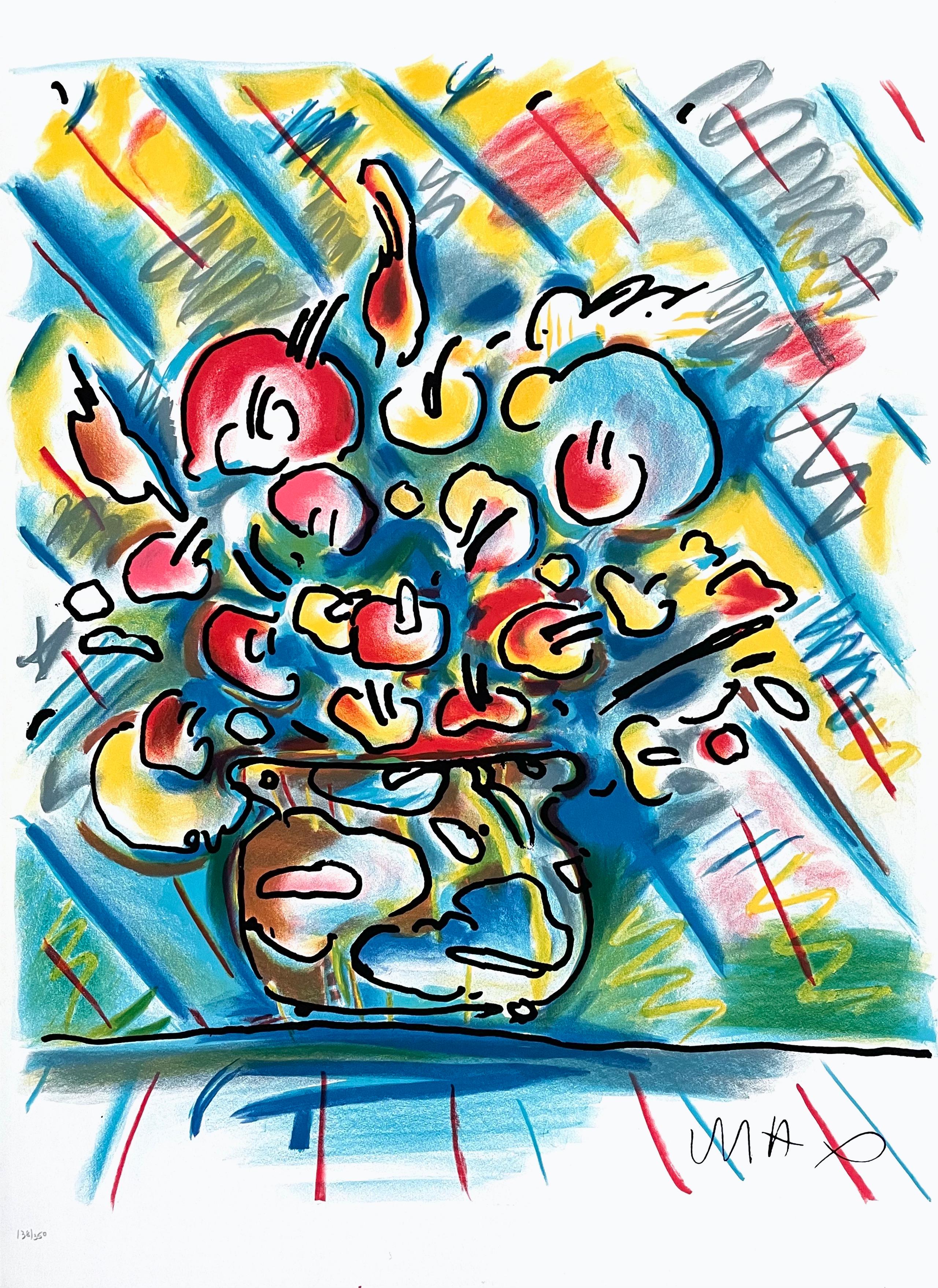 Garden Flowers & Vase of Flowers (Suite of Two Artworks), Peter Max For Sale 7