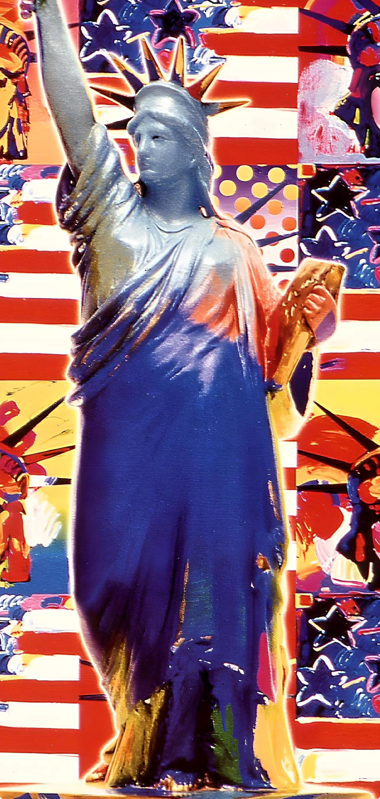 Artist: Peter Max (1937)
Title: God Bless America
Year: 2002
Edition: 201/300, plus proofs
Medium: Lithograph on archival paper
Size: 12.5 x 9 inches
Condition: Excellent
Inscription: Signed and numbered by the artist.
Notes: Published by Via