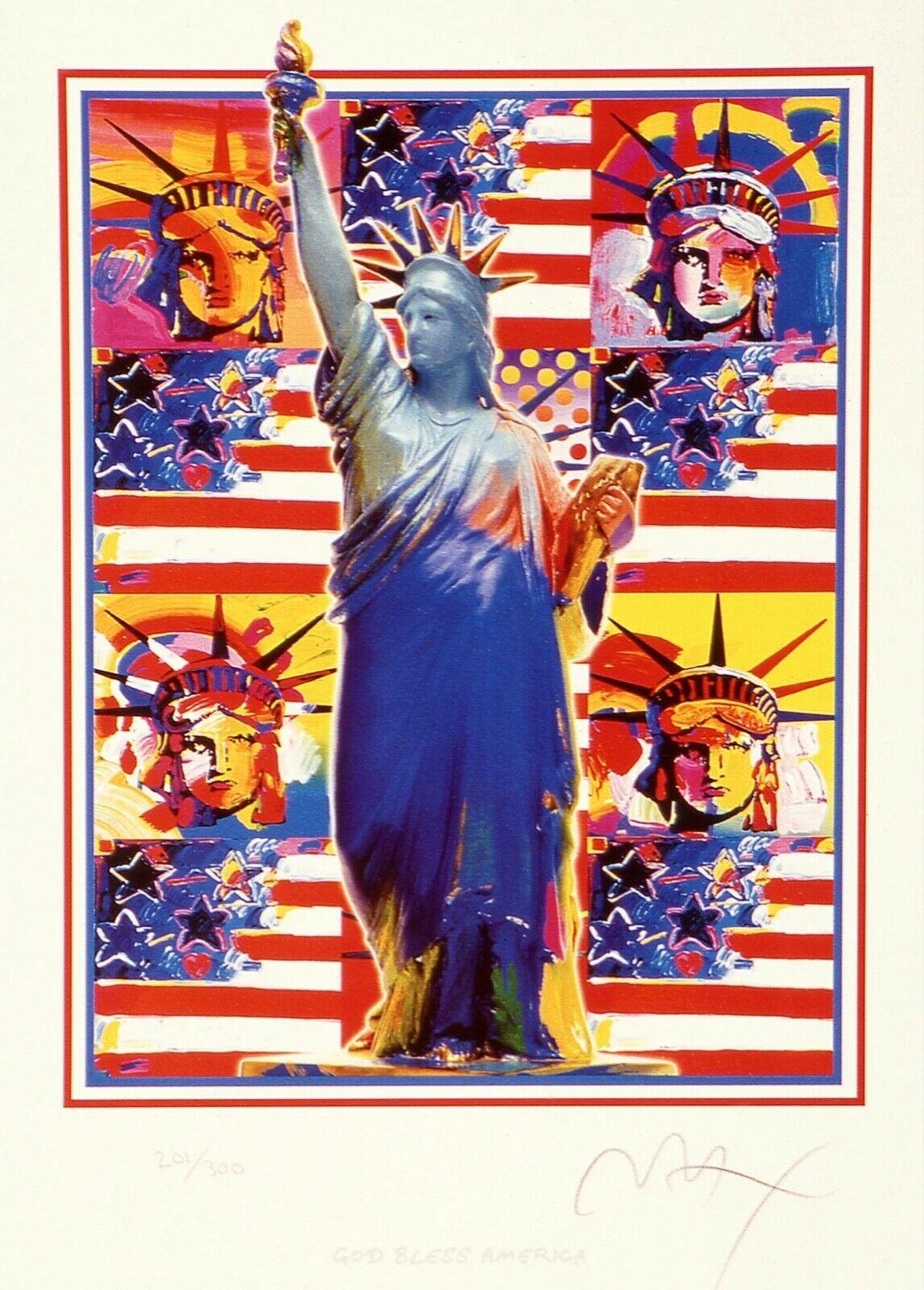 God Bless America, Peter Max - SIGNED