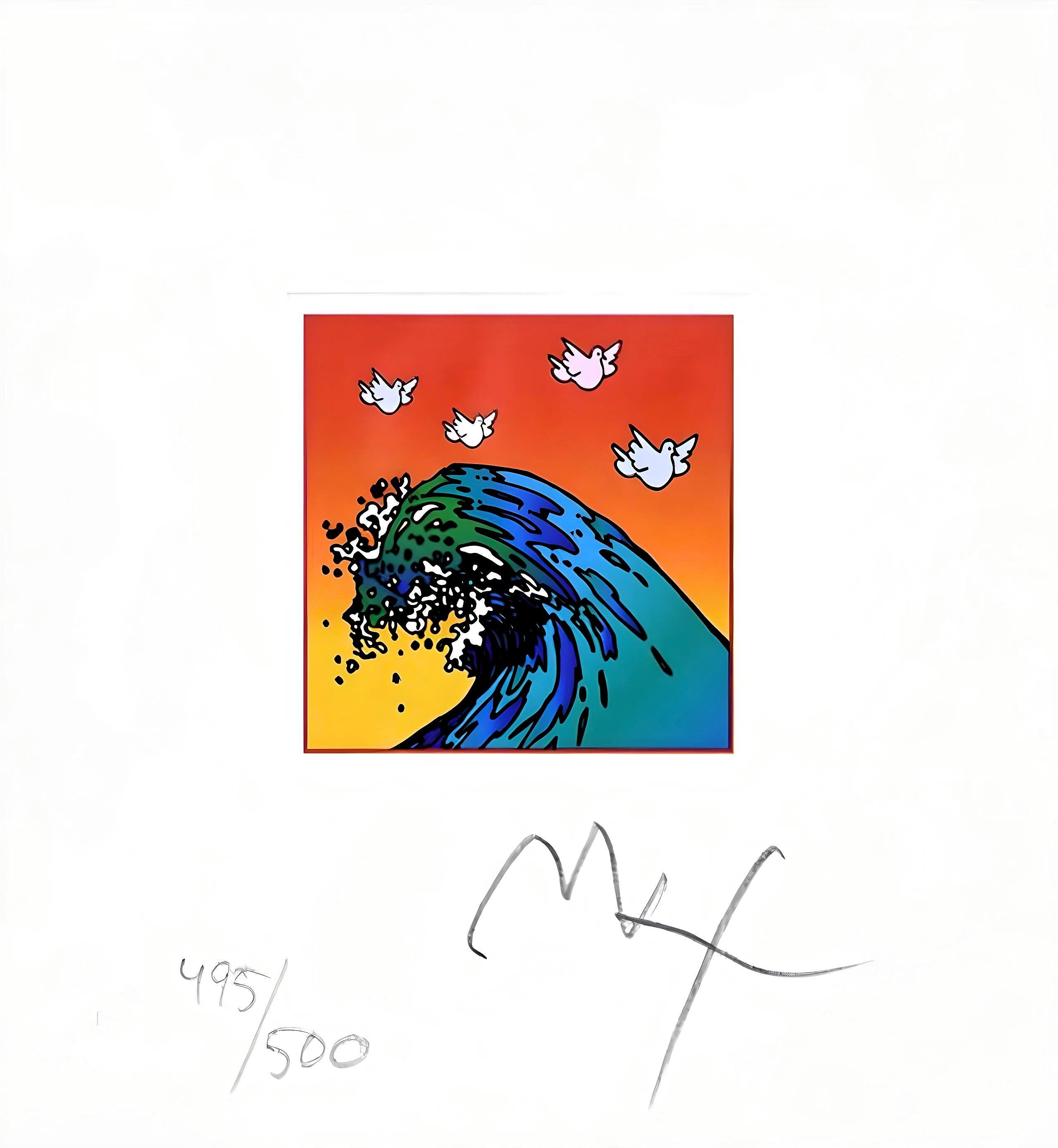 Great Wave with Doves, Peter Max For Sale 1