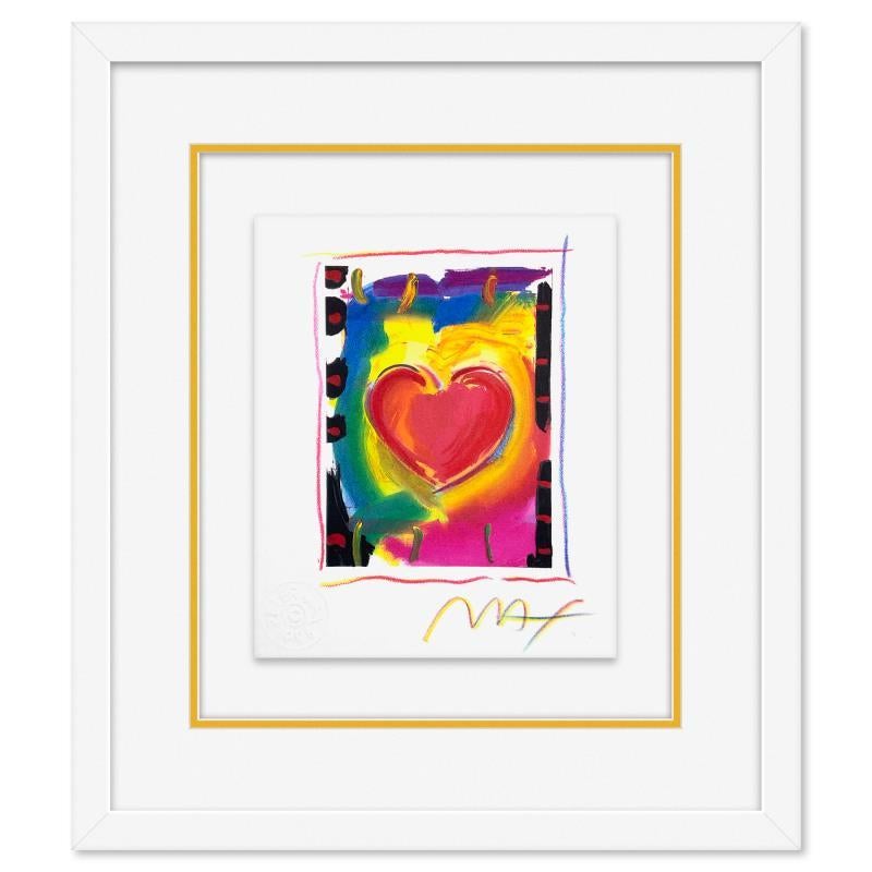 Print Peter Max - Lithographie « Heart Series I » encadrée en édition limitée