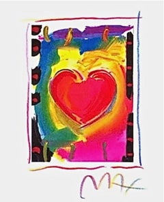 Heart Series I, Limited Edition Lithograph Mini 5" x 4" Peter Max SIGNED