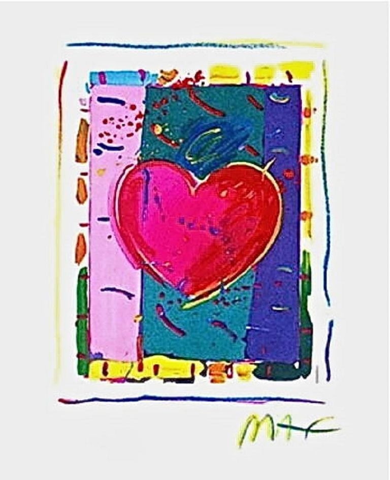 Heart Series IV, Limited Edition Lithograph Mini 5" x 4" Peter Max SIGNED - Print by Peter Max