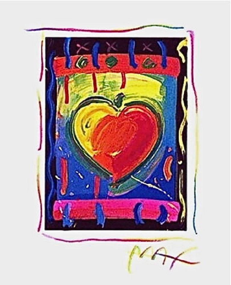 Heart Series V Limited Edition Lithograph (Mini 5" x 4") Peter Max SIGNED - Print by Peter Max