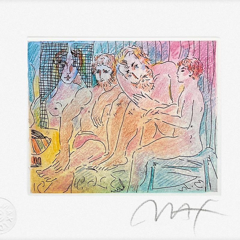 Lithographie encadrée « Hommage à Picasso », édition limitée - Print de Peter Max