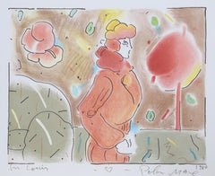 In His Garden, Pop Art Lithograph by Peter Max