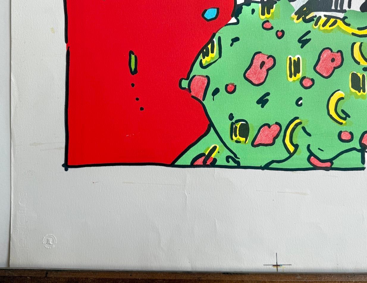 LADY IN GREEN Original Lithographie, Seltener Proof, Sitzende Frau, Pop Art Portrait im Angebot 1