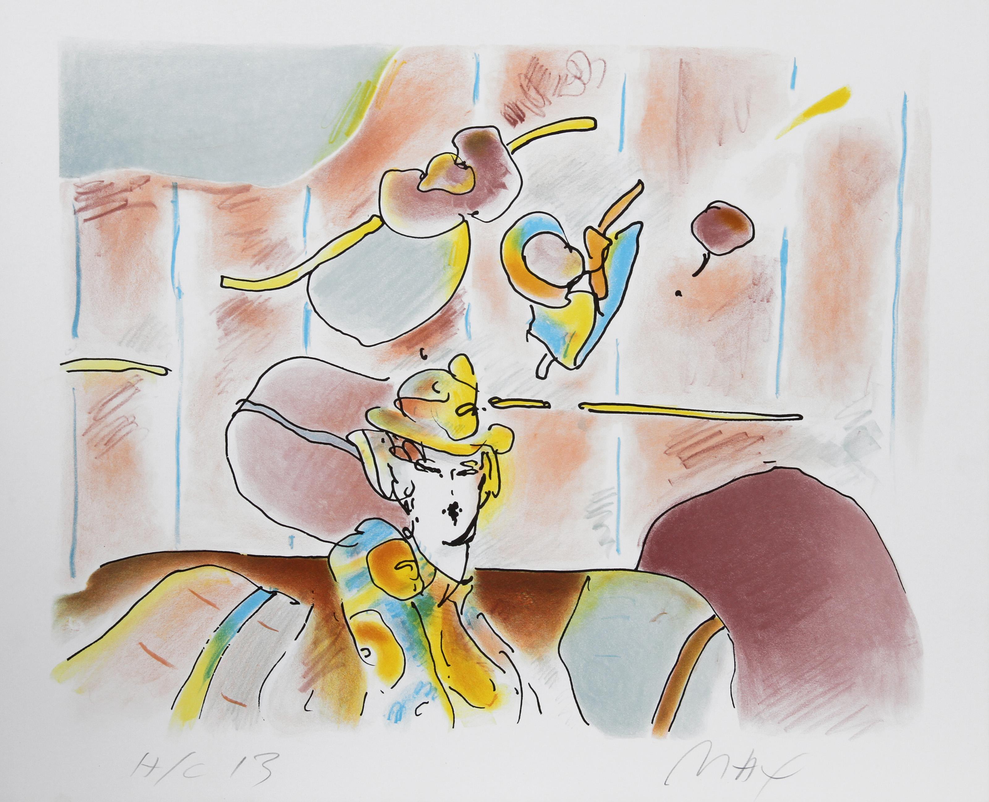 Peter Max, German/American (1937 - ) - Lady of Fashion II, Year:  1980, Medium:  Lithograph, signed and numbered in pencil, Edition:  165, HC, Image Size:  18.5 x 22 inches, Size:  21.5 in. x 26.5 in. (54.61 cm x 67.31 cm)