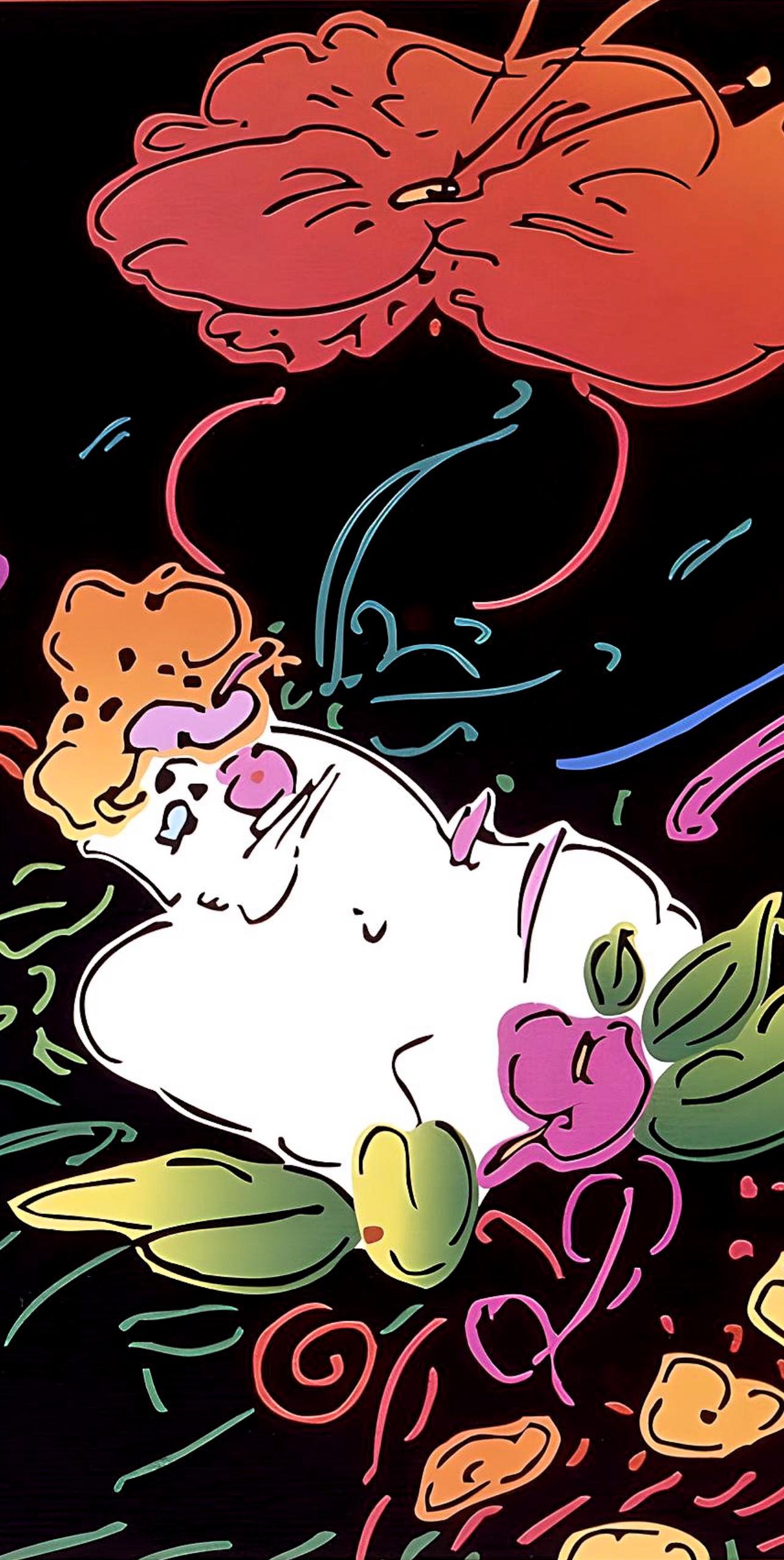 Signora con fiori galleggianti, Peter Max in vendita 1