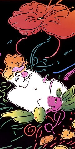 Lady With Floating Flowers, Peter Max
